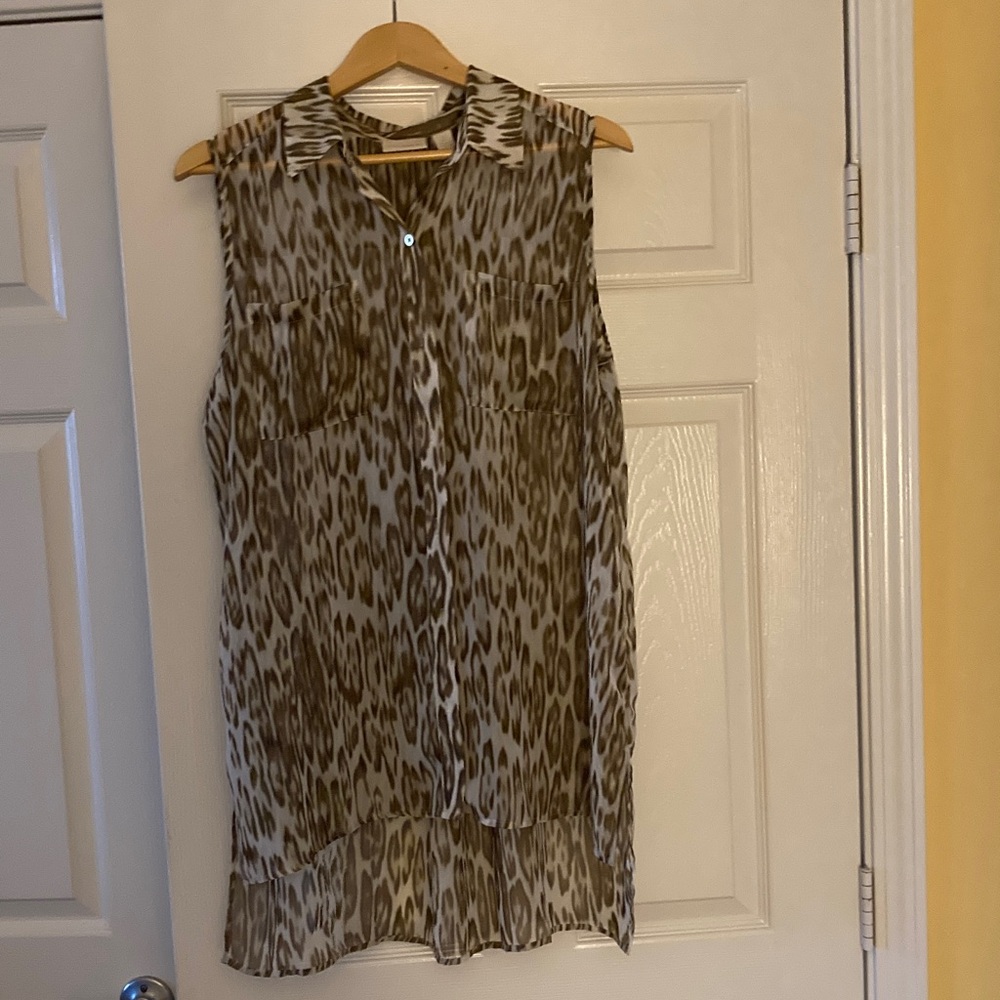 Chico's Sleeveless Animal Print Blouse